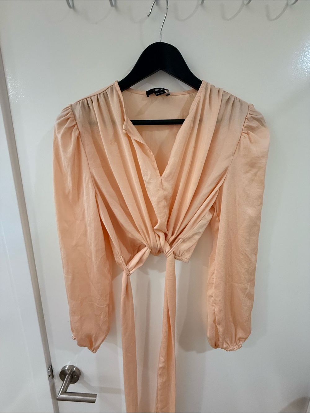 Tie-Front Blouse in Peach